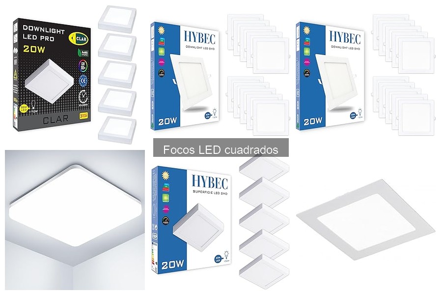 Comparativa de Focos LED Cuadrados y Redondos