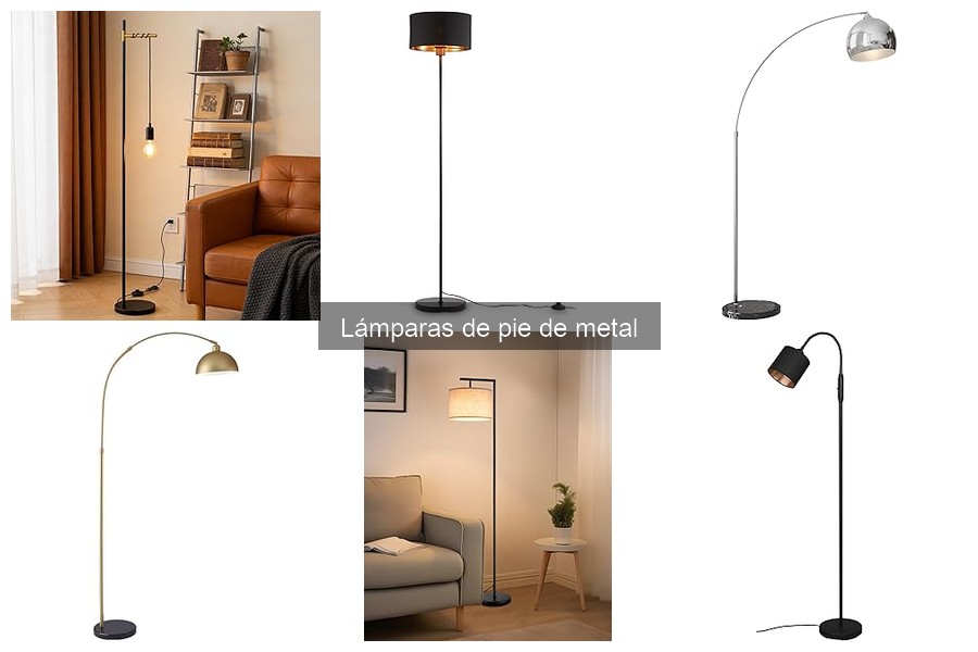 Comparativa de Lámparas de Pie de Metal y Madera