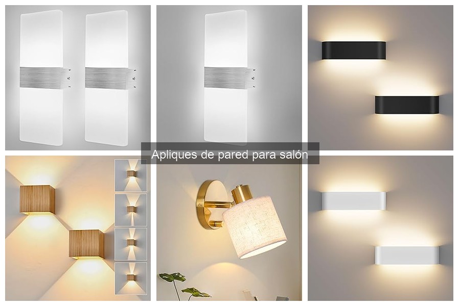 Comparativa de materiales en apliques de pared para salón