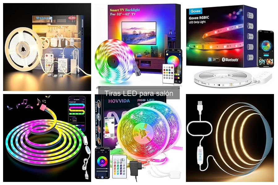 Funciones inteligentes de tiras LED para salón