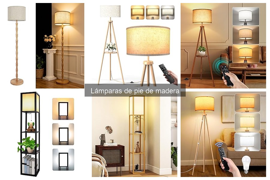 Ofertas y Descuentos en Lámparas de Pie de Madera