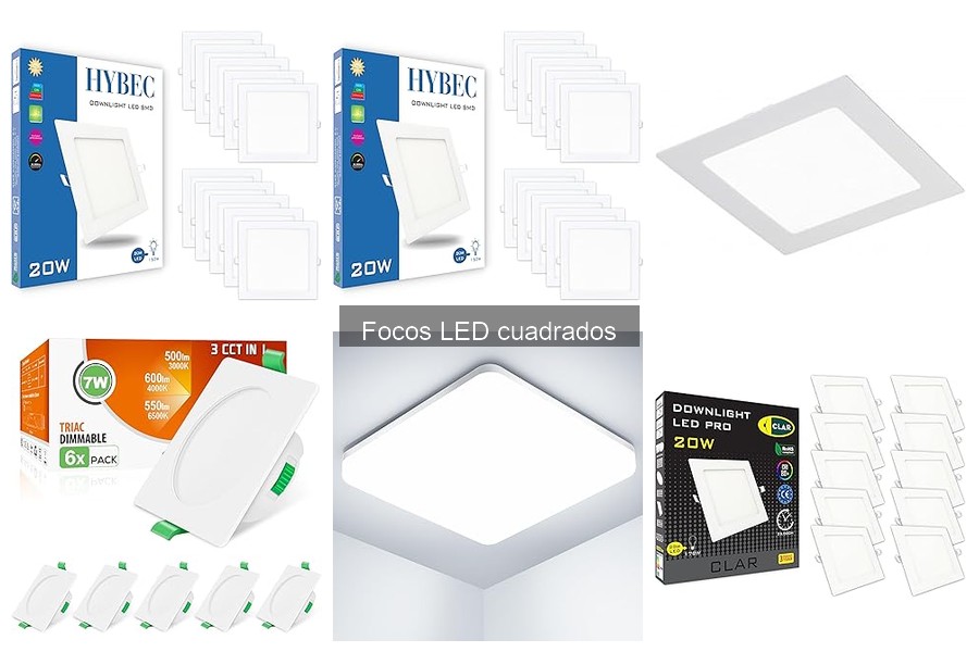 Opiniones sobre focos LED cuadrados: Pack Downlight de Marca X
