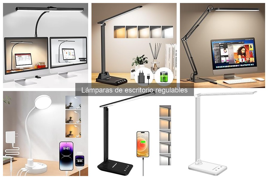 Tipos de lámparas de escritorio regulables: LED, halógenas y más
