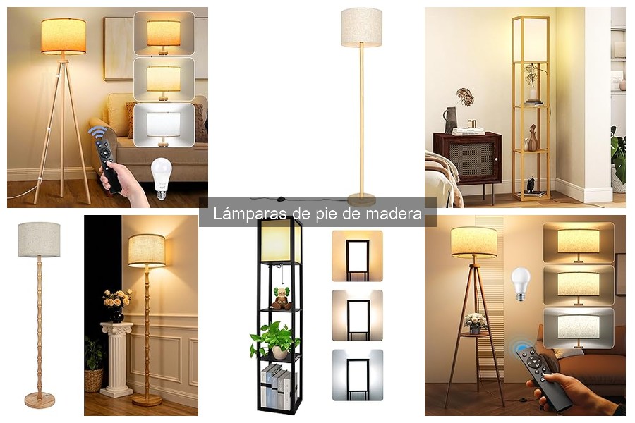 Tipos de lámparas de pie de madera para decorar tu hogar