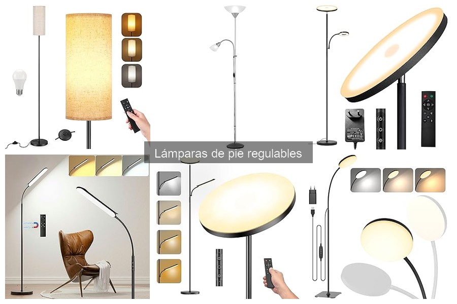 ** Tipos de lámparas de pie regulables para cualquier estilo
