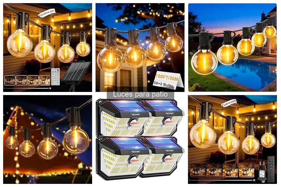 Tipos de luces para patio: Guía completa de opciones