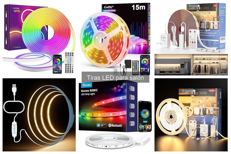 Tipos de tiras LED para salón: aplicaciones y comparativa